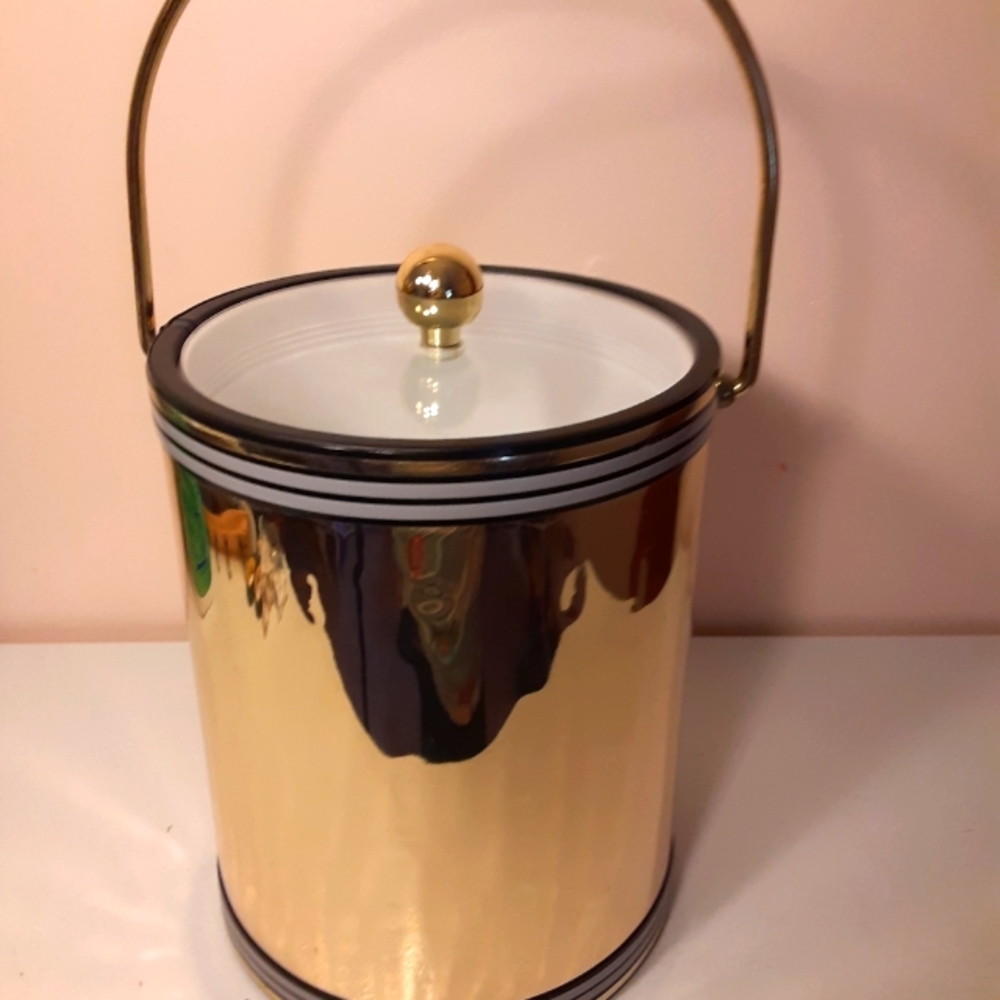 Gold metal ice bucket